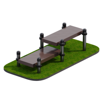 Горизонтальная гимнастическая скамья двойная разноуровневая Sabirgym SGAV010 - Спортивные силовые и кардио тренажеры . Спортивный тренажёр в Екатеринбурге