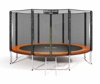 Батут Atlas Sport 374 см 12ft PRO усиленные опоры ORANGE blackstep - Спортивные силовые и кардио тренажеры . Спортивный тренажёр в Екатеринбурге